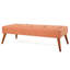 Dessus capitonné - Tissu orange attrayant avec pieds inclinés. Matériau en bouleau. 52 po X 23 16 28 lb Des sièges polyvalents et merveilleux. Ajoute du caractère à la pièce. Profondeur Largeur Hauteur. Lb