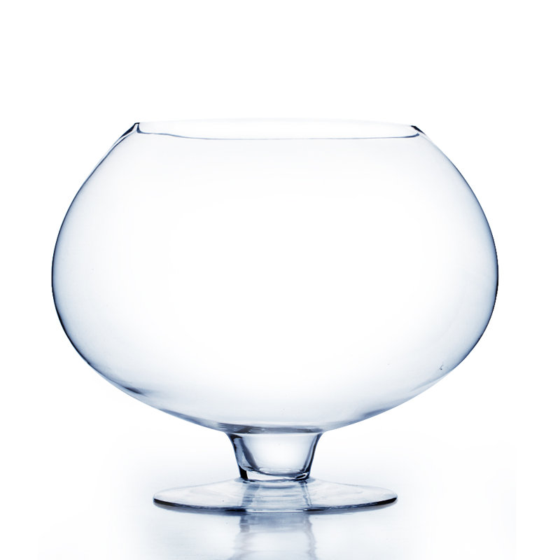 Vase de table en verre transparent Alanna, H 12 po x l 11 po x P 11 po