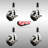 Soft Rubber Swivel Expanding Stem Caster Set Brake
