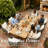 7 Pieces Outdoor Dining Set Woven Rope Wicker Patio Dining Set With Rectangular Aluminum Table And Modern Armrest Dining Chairs-240677182-240677178-240677179