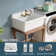 30" W x 20" D High Back Wall Mount Utility Sink White Fireclay with 2 Faucet Hole