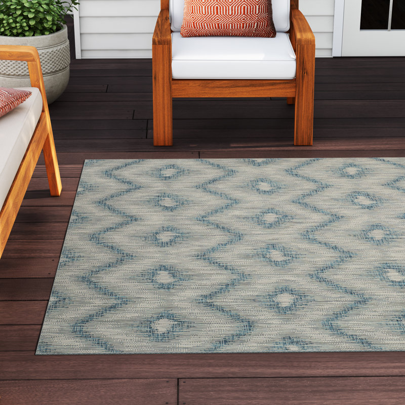 Esters Performance Chevron Indoor/Outdoor Area Rug, Rectangle 8' x 11'