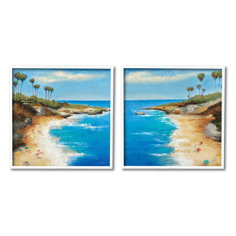 «Stupell Industries Beach Cove Landscape», ensemble de 2 toiles murales par Liz Jardine, H 24 po x l 24 po x P 1,5 po