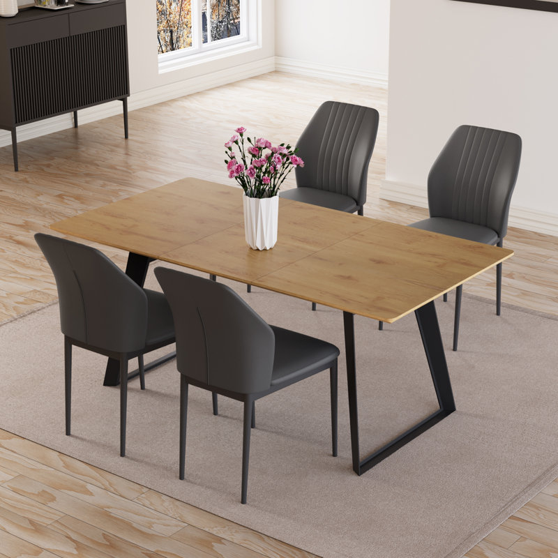 4 - Person Drop Leaf Dining Set, Black