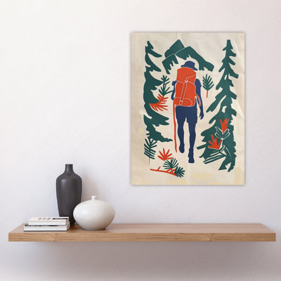 Forest Hiking Upcycle Painting Wall Art Print