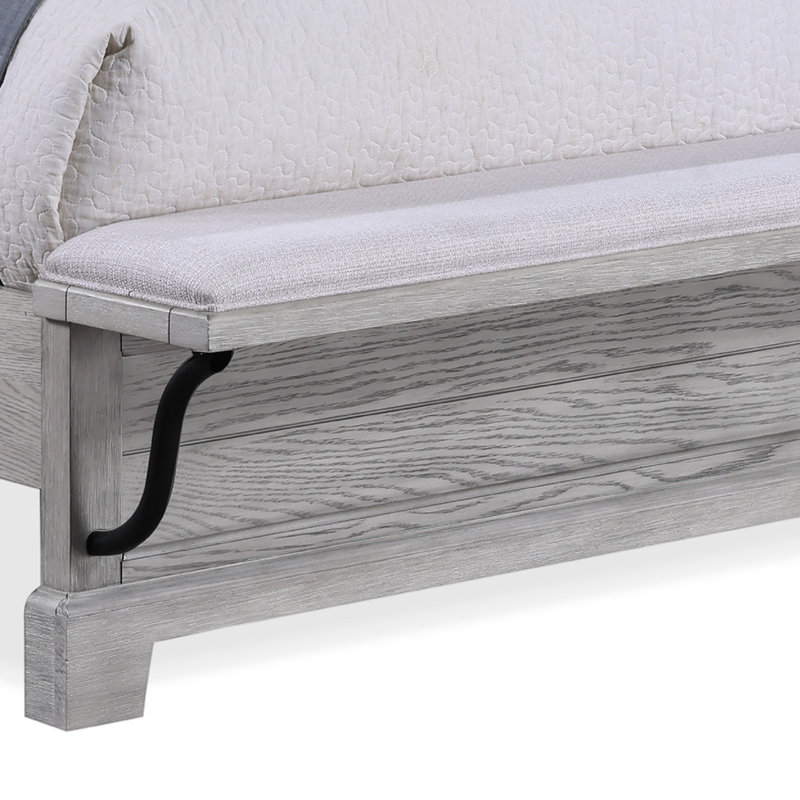 1pc Rustic Charm Footboard Bench PanelBed, Queen