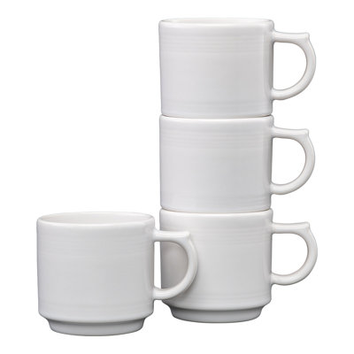 Fiesta 16 OZ Set of 4 Bright White Stackable Mug Set