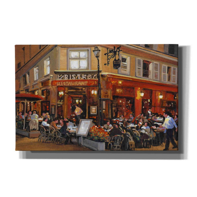 «Bistro I» par Tim O'toole, art mural sur toile, H 26 po x l 40 po x P 1,5 po