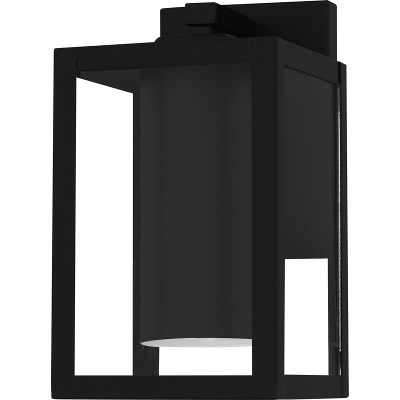 Wiebe 1-Light Earth Black Dark Sky Outdoor Wall Lantern, 10" H x 5.75" W x 6.5" D