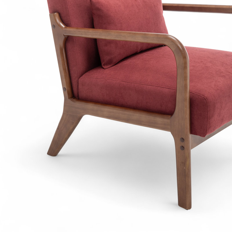 Alisija Upholstered Armchair, Red Cotton Blend