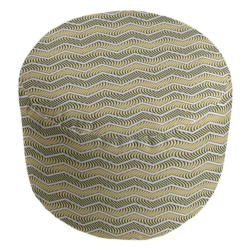 repose-pieds à chevrons ondulés, Jaune