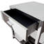 Table d'appoint 1 tiroir Corleo en acier inoxydable poli