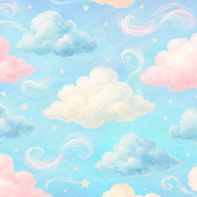 Peel and Stick Wallpaper Soft Cloudy Sky Gentle Blue Hues Fluffy Clouds Wall Mural 17.7"W x 118"H Self Adhesive Removable Wall Paper Renter Friendly Wallpaper for Nursery Bedroom Cabinets