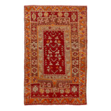 Red Vintage Traditional Wool Rug - 3'10"" x 5'8""