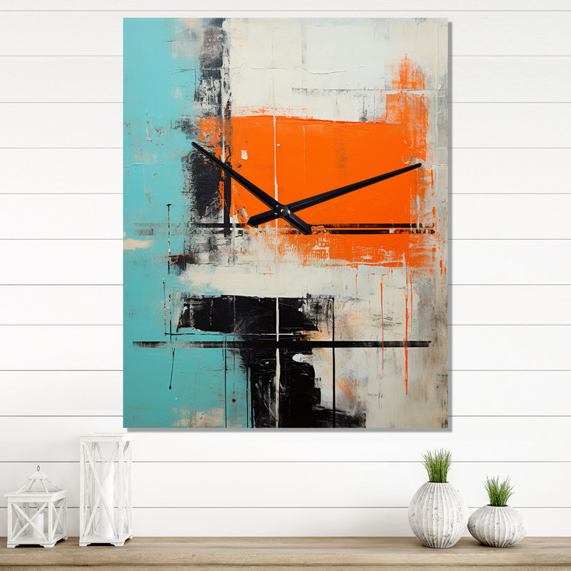Soumission sereine du temps abstrait minimal I - Peinture abstraite horloges murales, Grand
