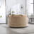 Slipcovered Barrel Chair With Ottoman-1750197662