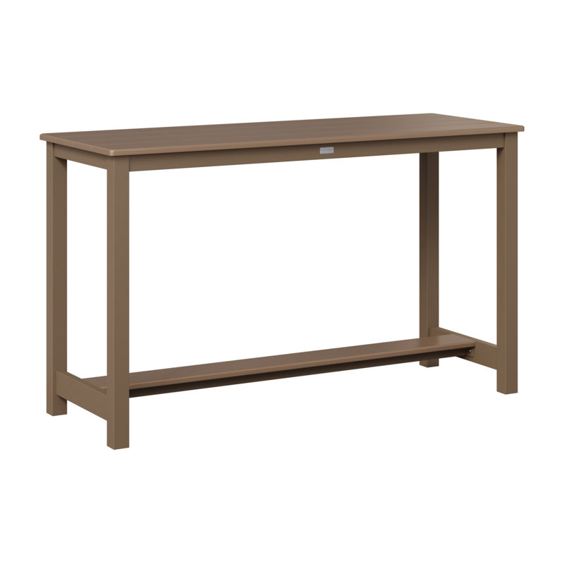 Balcony Outdoor Bar Table, Hammered Top Bronze, Clay, 35.5" H x 60" W x 22" D