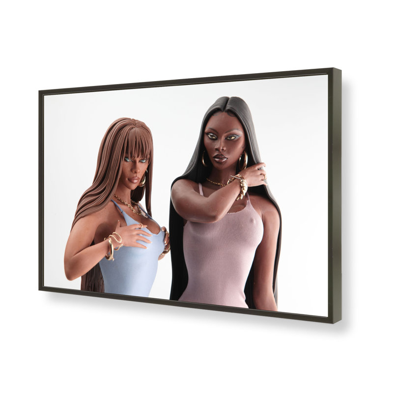 Good Black Art «Suzie & Anita» par PJ Harper | Reproduction d'art murale en bois massif à édition limitée, H 36 po x l 24 po