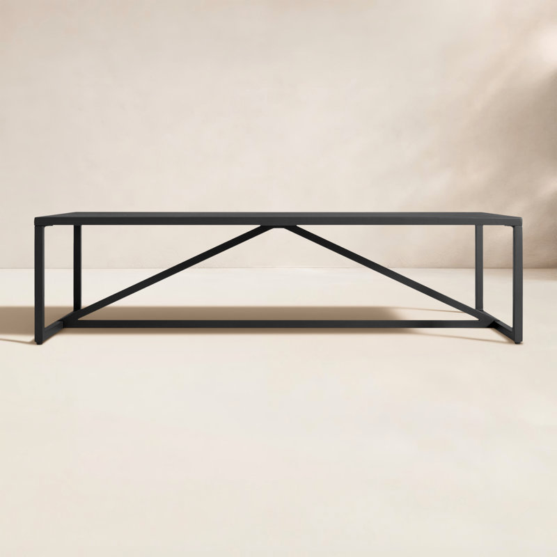Strut Outdoor Coffee Table, Carbon, 14" H x 54" W x 20" D