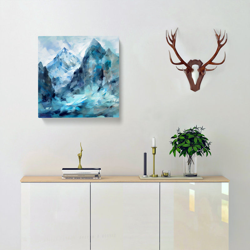 Glacier Gestural Art No.5 - Wrapped Canvas, 50cm H x 50cm W x 3cm D