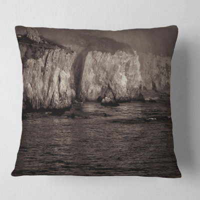 Gold Cliffs In The Fog - Modern Printed Throw Pillow