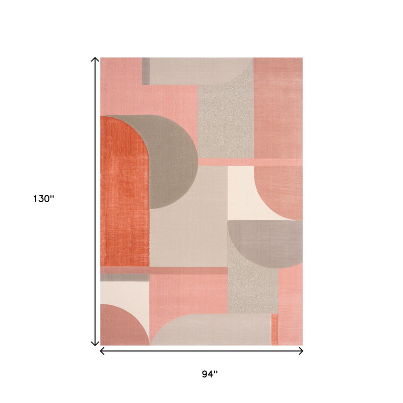 Tapis rose et gris 8 pi x 11 pi