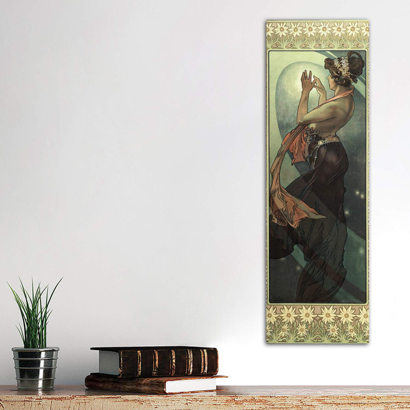 The Moon And The Stars: Pole Star, 1902 by Alphonse Mucha - Wrapped Canvas Panoramic Painting