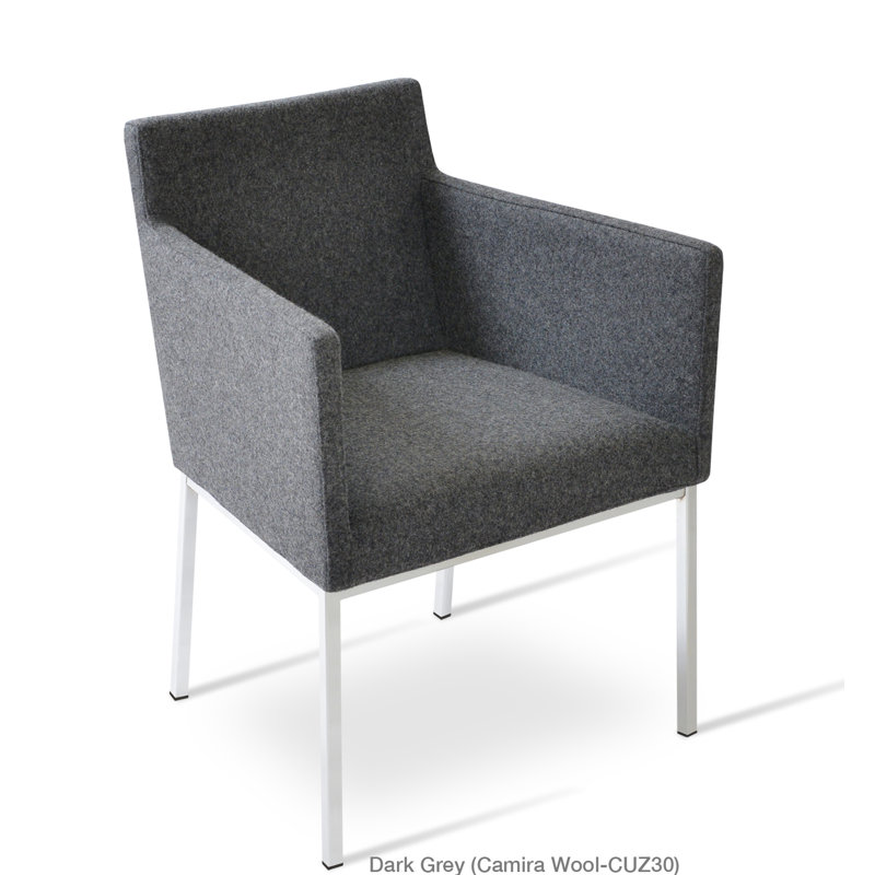 Fauteuil en laine Harbut, Gris foncé