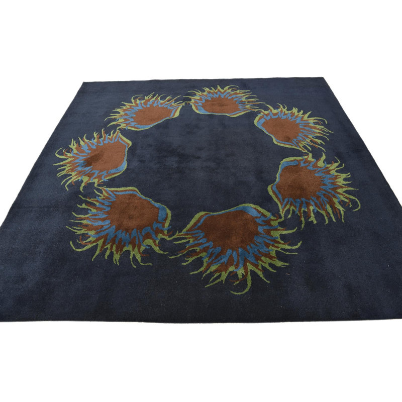 Tapis carré bleu marine Orlando