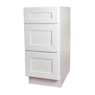 White Shaker 3 Drawer Base Cabinet