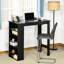 Table de bar moderne avec tablettes de rangement, option de rangement noir à 3 tablettes, noir, cuisine et espace