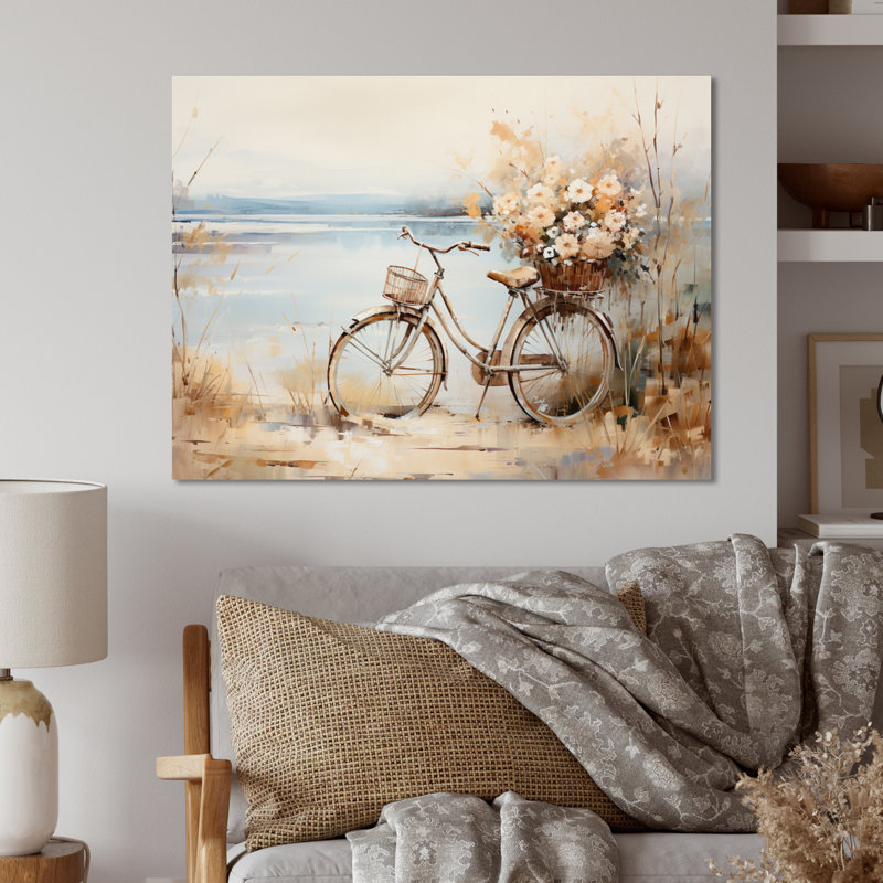 Vélo, pédalant tranquille III - transport, art mural en métal, H 16 po x l 32 po x P 1 po