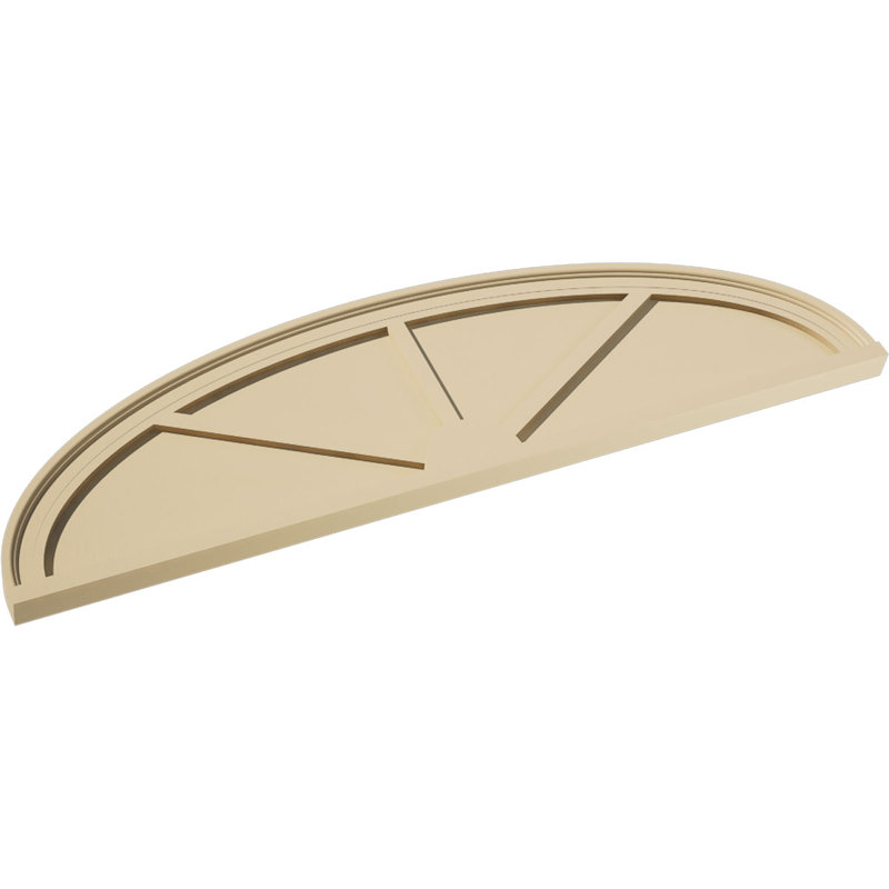 Fronton en uréthane Elliptical Signature, brun clair apprêté, 50 po x 13,5 po x 2 po, Aucune, 3 rayons