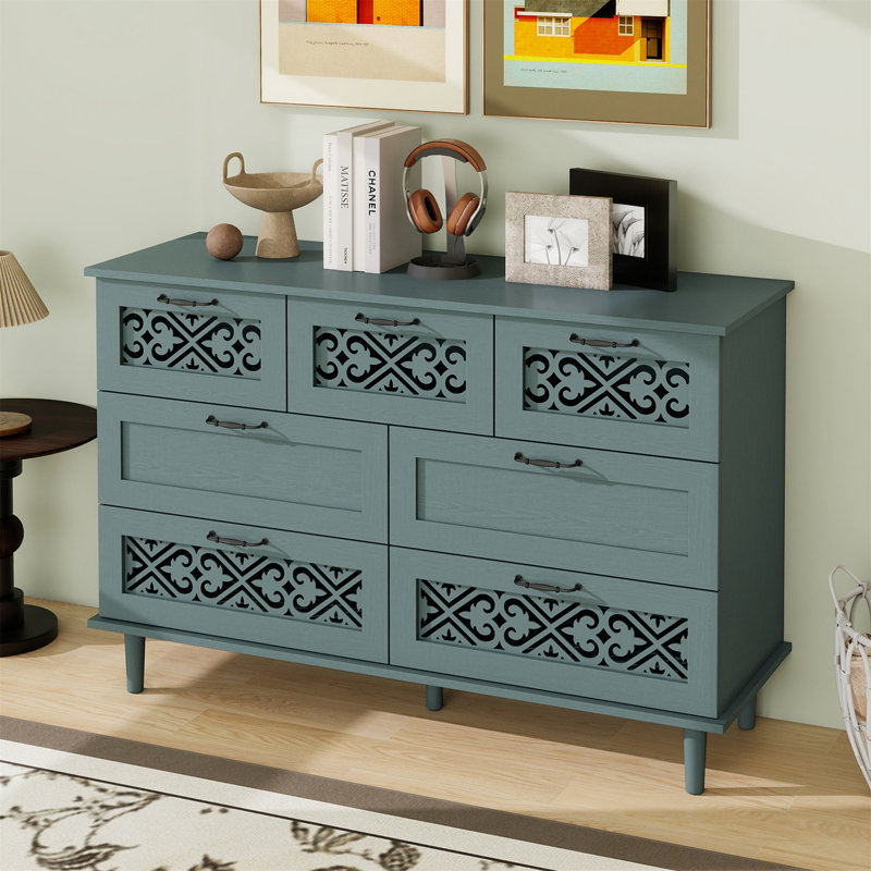 Armoire 7 tiroirs, Vert foncé