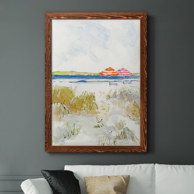 «Sketchy Beach II», peinture sur toile encadrée, H 37,5 po x l 27,5 po x P 1,5 po, Cadre en érable