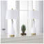 Ensemble de 2 lampes de table modernes en céramique pour salon, lampes de chevet blanches de 72 cm avec ports USB, intensité variable à 3 niveaux, abat-jour en tissu blanc pour table de nuit (ampoules non comprises).