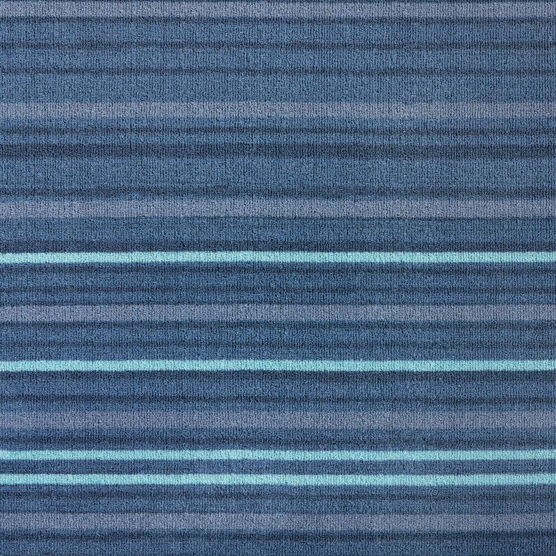 TOWN & COUNTRY BASICS Layne Everwash Non-Slip Backing Area Rug Navy Blue/Blue, Rectangle 6'6" x 9'6"