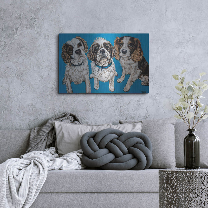 «King Charles Family» par Carolee Vitaletti, H 24 po x l 36 po