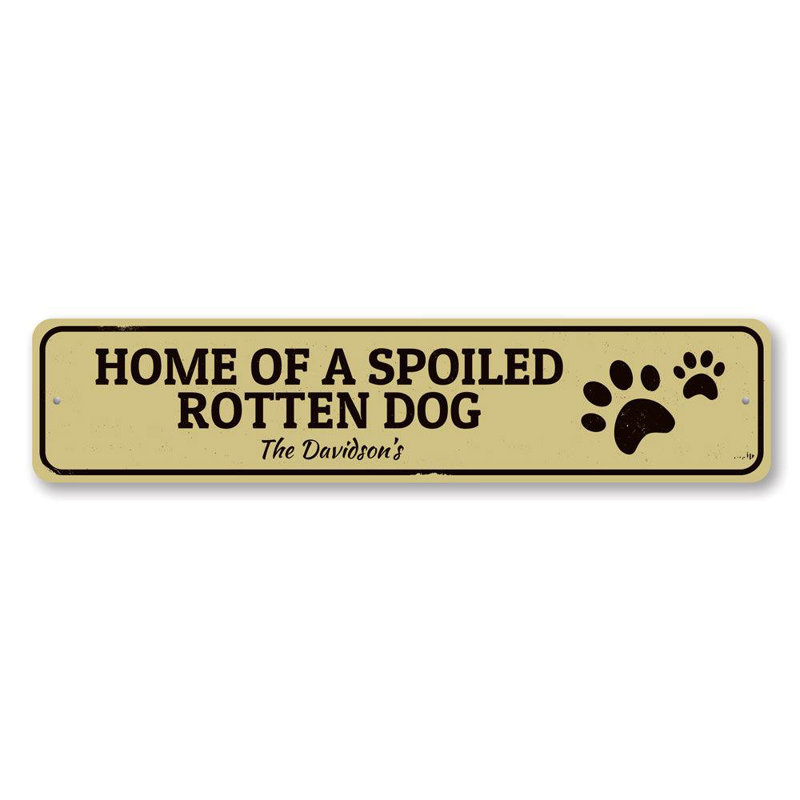 Plaque en aluminium pour chien gâté, H 4 po x l 18 po x P 0,04 po