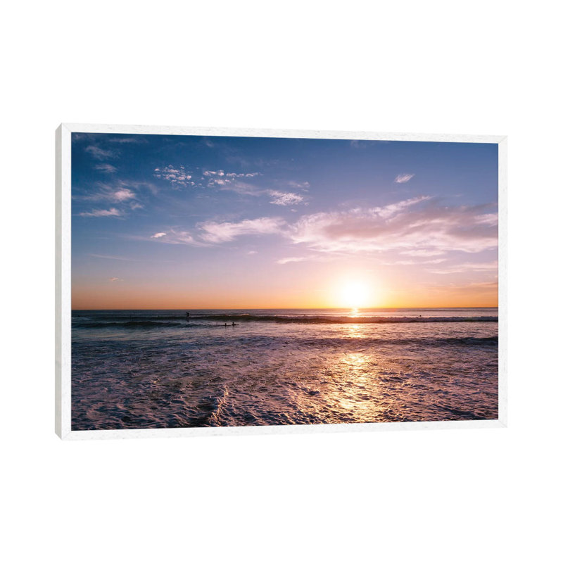 Sunset Surfers III 1 Piece Wall Art on Canvas, 45.72cm H x 66.04cm W x 3.81cm D, White Framed