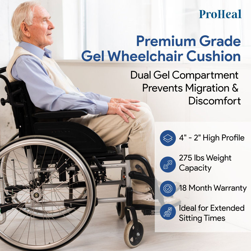 ProHeal 16" x 16" Gel-Infused Foam Wedge Seat Cushion