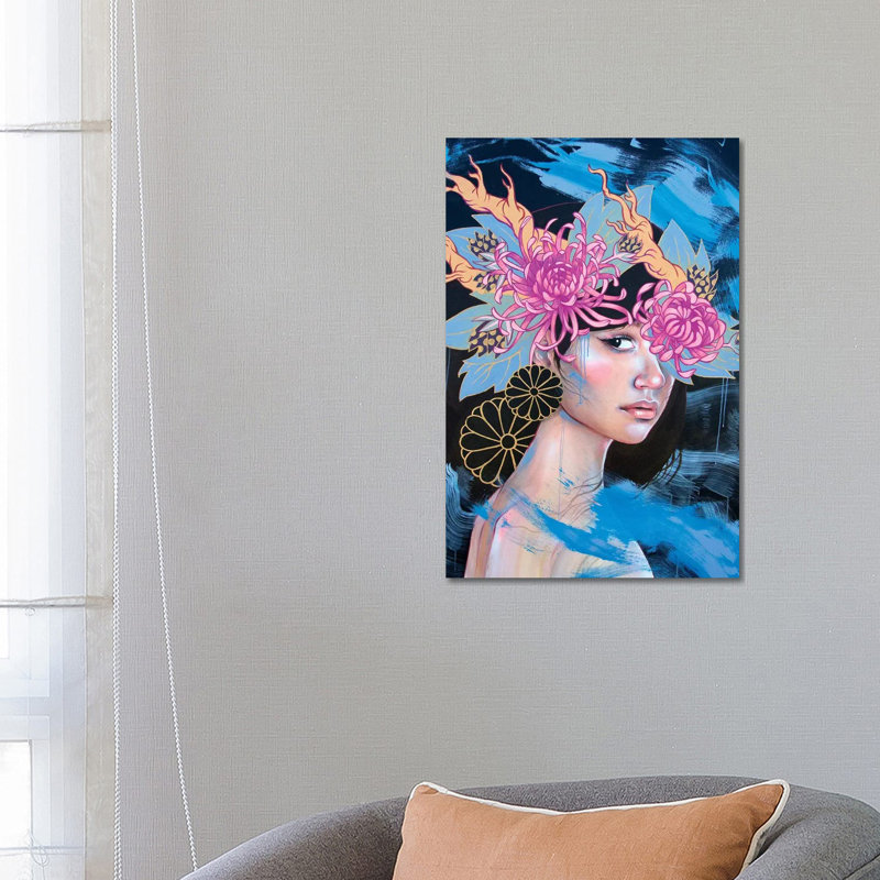 Félin affectueux par Kim Haskins-impression d’art graphique, H 26 po x l 18 po x P 1,5 po, Toile tendue, Pas de tapis