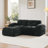 L-shaped Boneless Sofa,Soft Velvet Fabric,Tufted Design,32D High Density Sponge,No Assembly Required,Ergonomic Design,Bottom Anti-Slip Design,Movable Ottoman For Bedrooms-1377640634