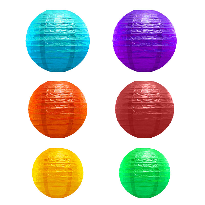 Multicolore lanternes en papier - 6 unités