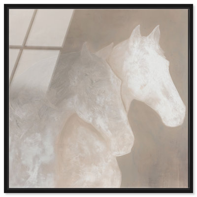 "Spirit Stallions III", reproduction murale encadrée par Art Remedy, cadre noir, 30 x 30