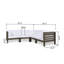 Canapé modulaire d'extérieur 30,25 po avec coussins-1188782840