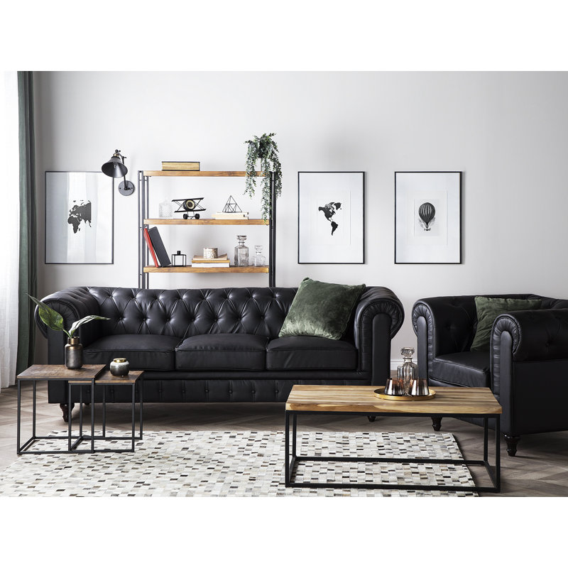Ellicott Faux Leather Chesterfield Chair