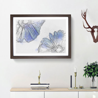 Two Blue Flowers in Abstract - Picture Frame Graphic Art Print