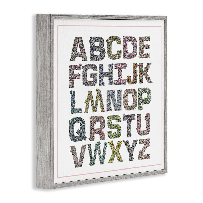Giclée encadrée alphabet détaillée, par Jennifer Stith, Estampe numérique Farmhouse, H 12 po x l 12 po