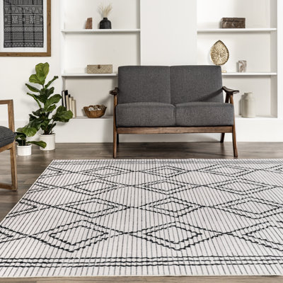 Tapis à rayures géométriques Leo SpinClean